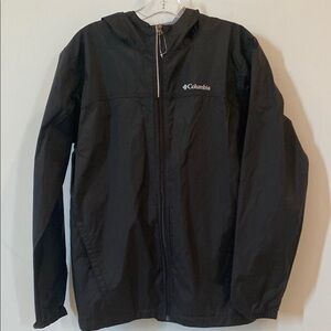Youth Columbia Black Hooded Nylon Rain Jacket - Size XL